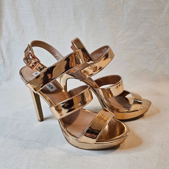 Steve Madden Rose Gold Platform Heels - Size 6.5 - Picture 3 of 8